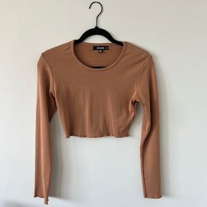 Misguided cropped long sleeve top
